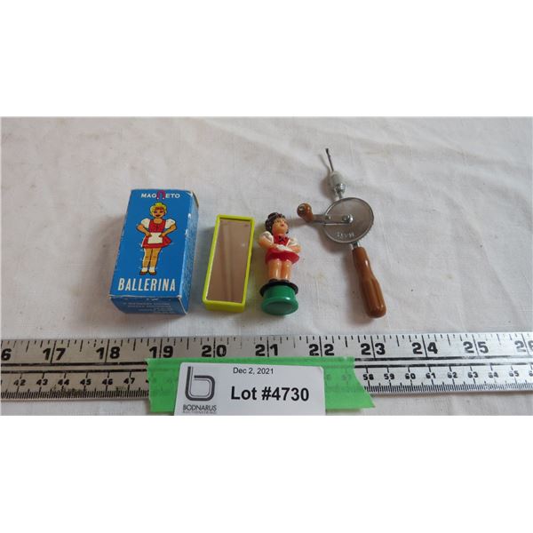 1950's? magneto ballerina toy + marx hand drill