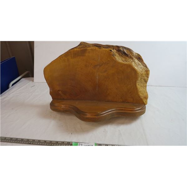 large heavy burl wood - wall mount shelf