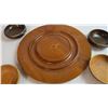 Image 2 : large wood server - with wooden bowls