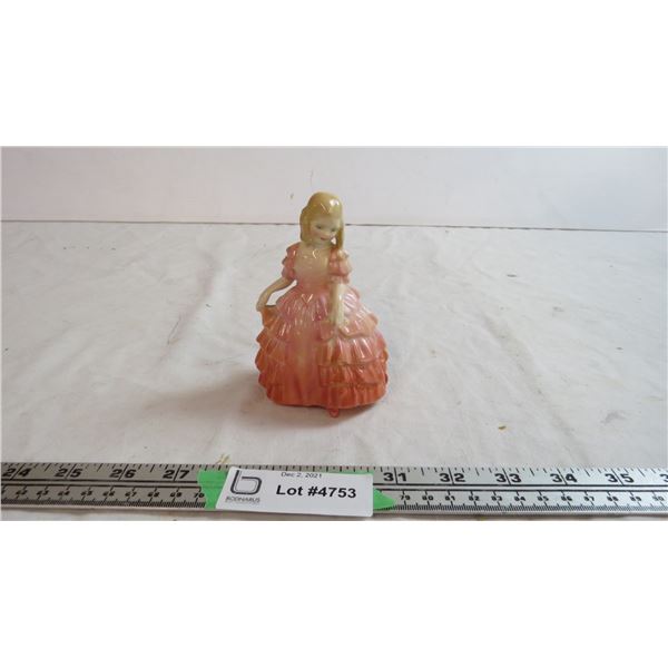 signed royal doulton rose figure ornament (4.75" high)