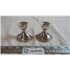 Image 1 : pair of sterling weighted candle holders