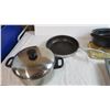 Image 2 : t-fal pan, pot, enamel roaster, misc