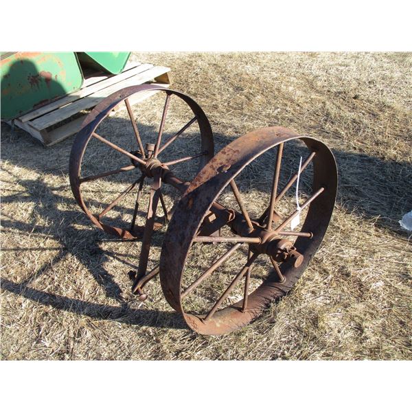 REMOTE PICKUP IN TUGASKE, SK - Pair of steel wheels on axle - 20" diameter