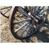 Image 5 : REMOTE PICKUP IN TUGASKE, SK - Wooden two wheeled cart with 51" diameter wheels