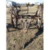 Image 1 : REMOTE PICKUP IN TUGASKE, SK - Wooden two wheeled cart with 52" diameter wheels