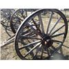 Image 4 : REMOTE PICKUP IN TUGASKE, SK - Wooden two wheeled cart with 52" diameter wheels