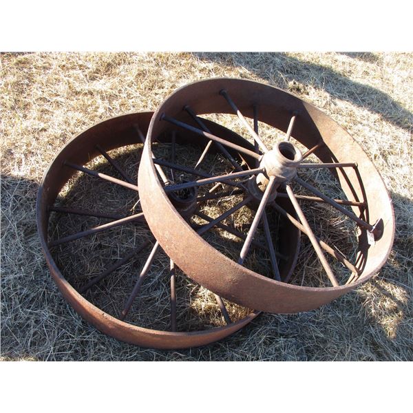 REMOTE PICKUP IN TUGASKE, SK - Pair of cast iron wheels 39" diameter