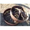 Image 1 : REMOTE PICKUP IN TUGASKE, SK - Pair of cast iron wheels 39" diameter