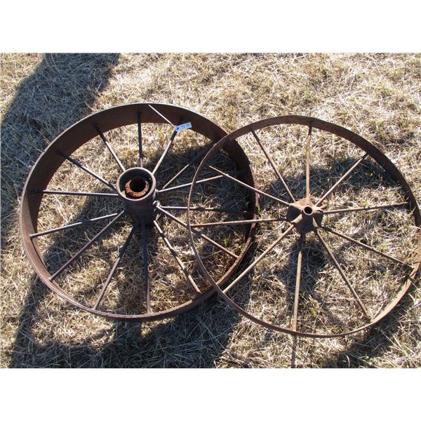 REMOTE PICKUP IN TUGASKE, SK - Pair of cast iron wheels 33" diameter