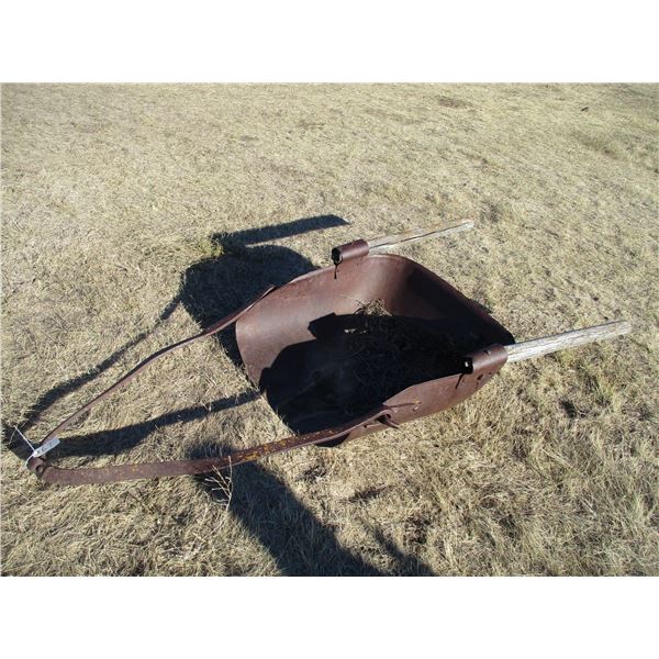 REMOTE PICKUP IN TUGASKE, SK - Vintage iron scoop with wooden handles