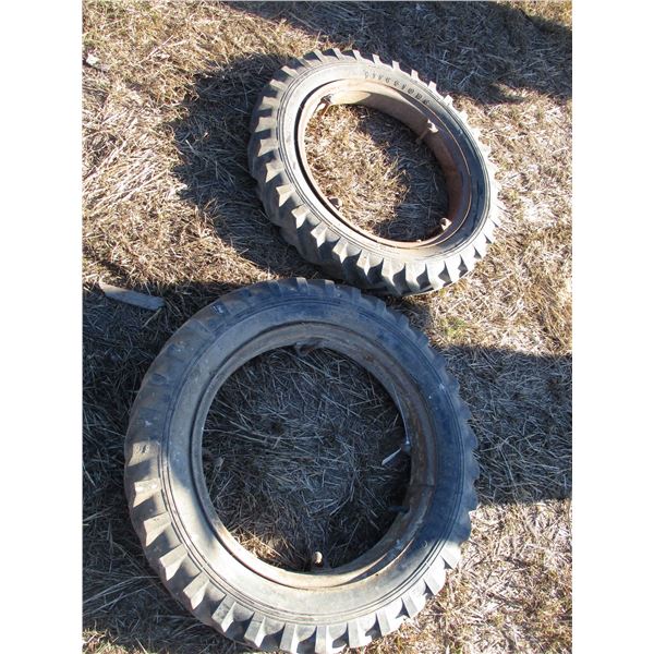 TUGASKE - 2X THE MONEY - Two Firestone 20" diameter "Ground grip" tires and rims