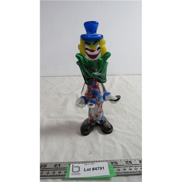 glass clown ornament 9.5" tall