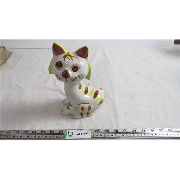 ceramic cat ornament - 8.5" tall coin bank