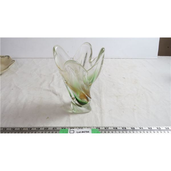 blown glass vase - 8.5" tall excel made in japan