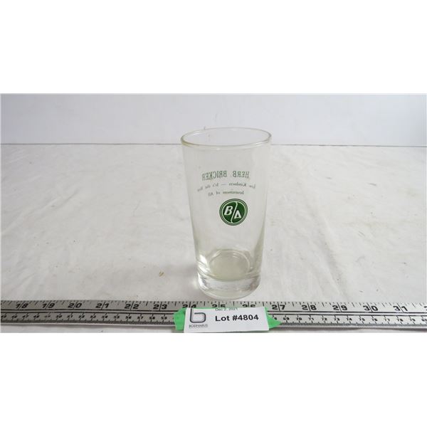 Vintage B/A advertising glass tumlber - 5.5" tall