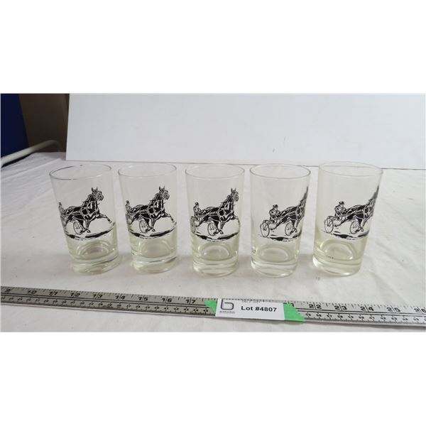 (kentucky dirby?) glass tumblers