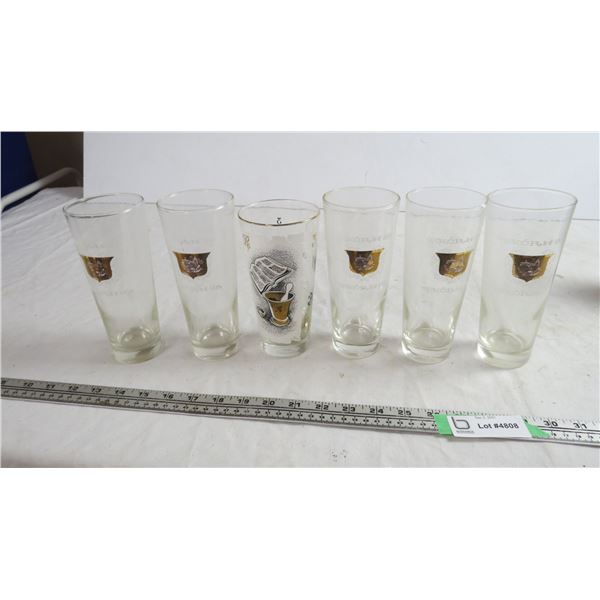 (6) Russian? glass tumblers