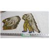 Image 1 : (2) chief with headress - vintage art on wood