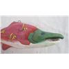 Image 2 : Painted teak wood salmon - converted to keychain holder