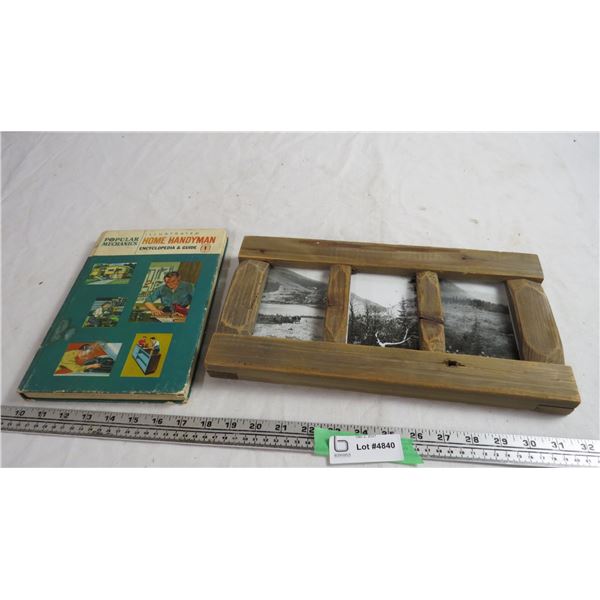 vintage popular mechanics book + picture frame