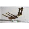 Image 1 : wooden salt n pepper + wooden spoons + fork