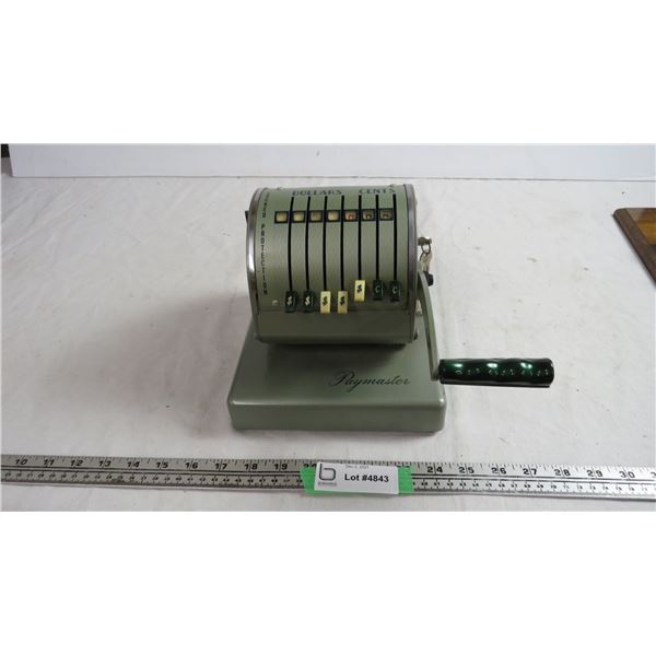 vintage Paymaster series 7 column cheque writer - with key