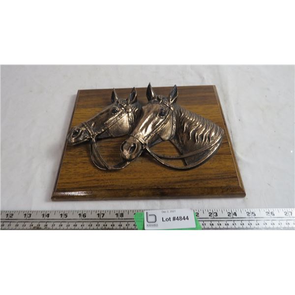 vintage horse copperware wall hanging