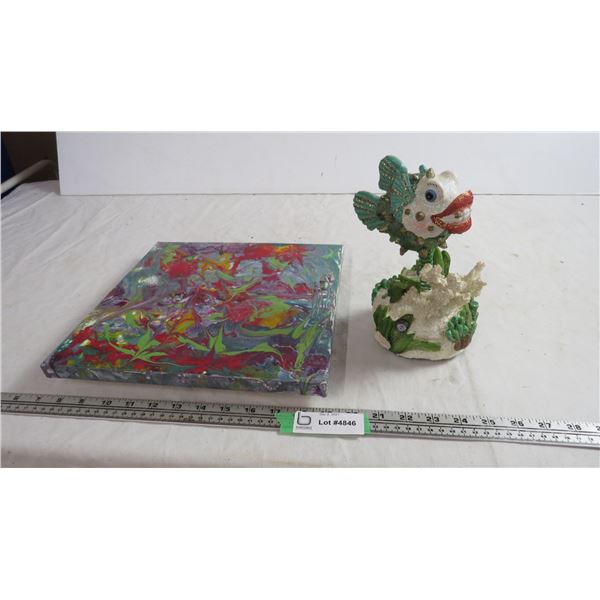 frog music box, plus canvas picture