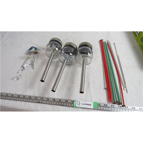knitting needles + chime + misc
