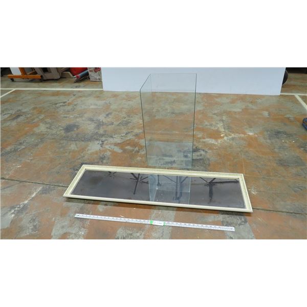 mirror - 50" long + glass storage container