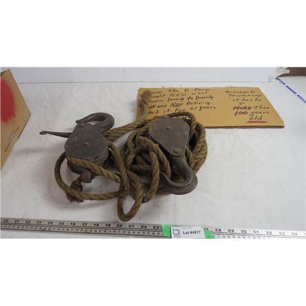 over 100 year old ? block n tackle