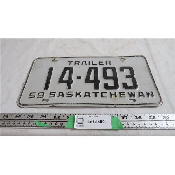 1959 SK trailer plate