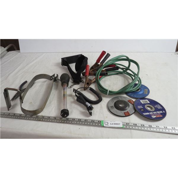 booster cables, cutoff wheels