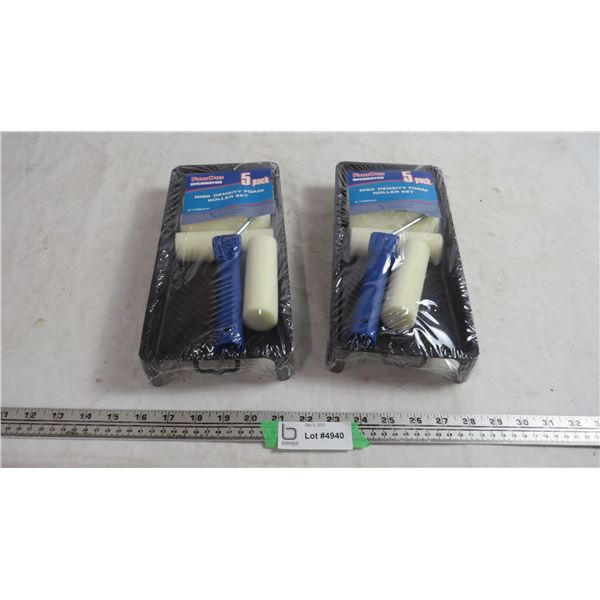 2X THE BID PRICE - 5 pack high density foam rollers (new)