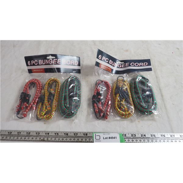 2X THE BID PRICE - 6 piece bungee cords