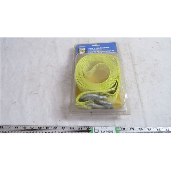 powerfist 1 3/4 x 15ft tow strap (new) - 8000lb