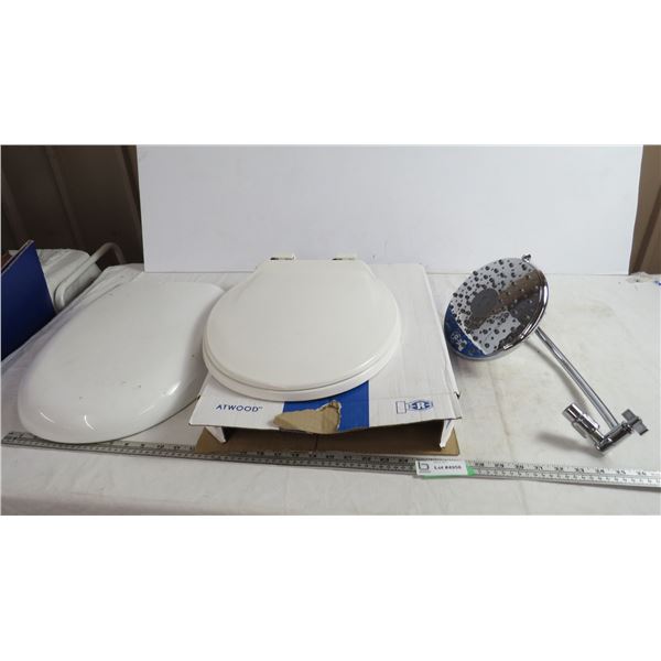 toilet seats + shower head