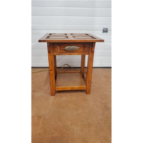 Wood End Table with slide-out drawer - 22W x 24T