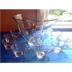 Punch Bowl Set with Cups and Glass Ladle #2356873