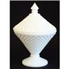 Image 1 : English Hobnail Milk Glass Candy Jar #2357423