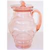 Image 1 : DUNBAR Art Deco Pink Depression Glass Pitcher #2357542