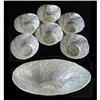Image 1 : Stippled Seaweed Pressed Glass Berry Bowl Set #2357570
