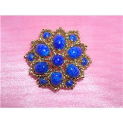 SIGNED Panetta Lapis-Color Stones Brooch/Pin NM#2357635