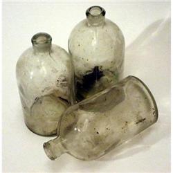 3 Antique APOTHECARY GLASS Ireland medicine #2357658