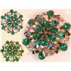 Image 1 : Vintage Aurora borealis blue green GLASS brooch#2357884