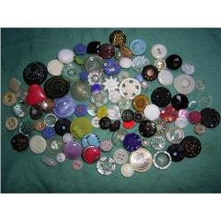 98  different vintage glass buttons #2358023