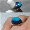 Image 1 : Signed Turquoise Lapis & Sterling Silver Ring  #2358088