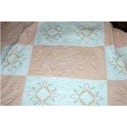 Hand Stitched Quilt with Embroidered Patterns #2358093