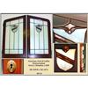 Image 1 : ARTS & CRAFTS STAINED GLASS DOORS PAIR MS-14 #2370261