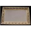 Image 1 : Gilded Brass Openwork Mirrored Dresser Tray #2370270